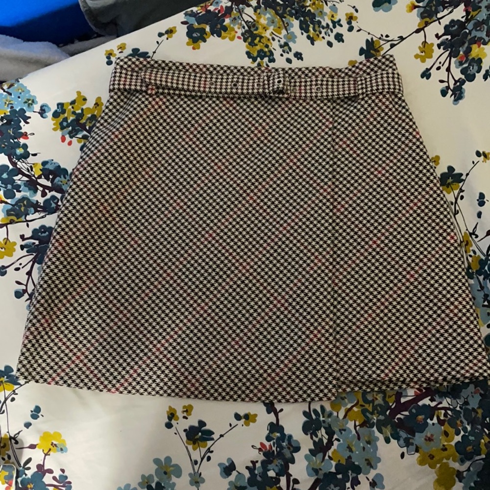 Plaid red mini skirt